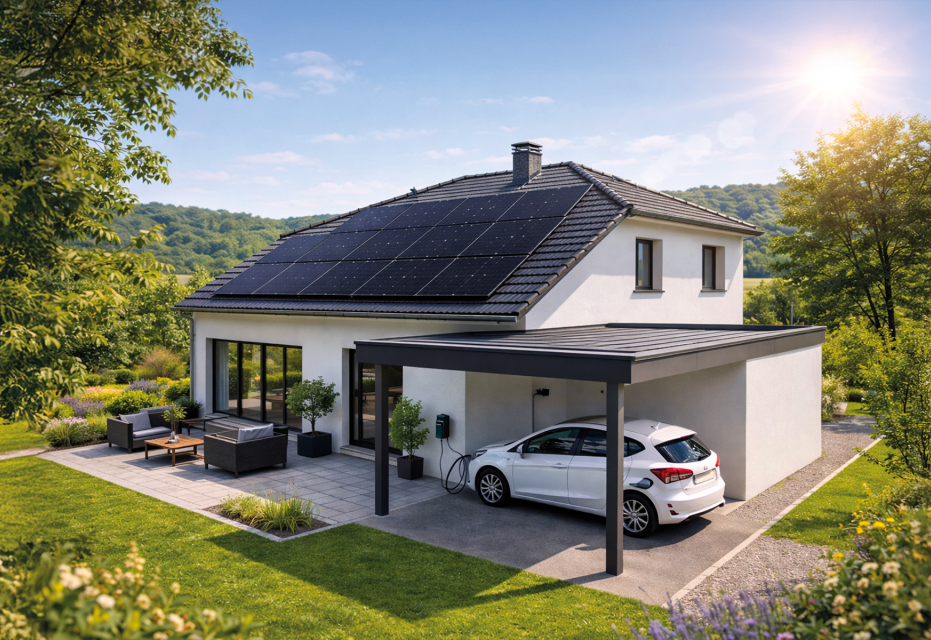 Maison équipée de panneaux solaires par Gren Eco